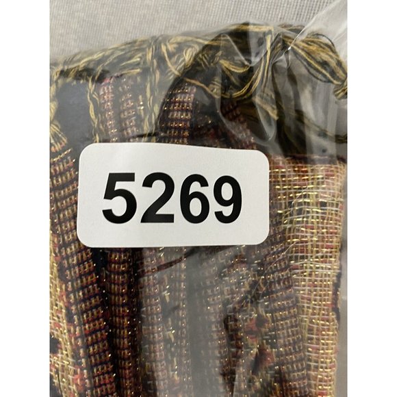 Pashmina Scarf Blue Gold Orange Paisley Floral Print Asian Boho 20”x70” - Picture 6 of 6